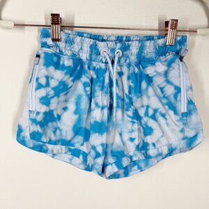 Athleta Girl All Play 3" Shorts Blue/White Tie Dye Size Medium